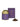 A gold-colored La Via del Té Santa Maria del Fiore loose leaf tea tin with a purple label, accompanied by a purple box with gold text. A small pile of dry tea leaves and flowers is displayed in front.