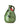 A hand-painted green ceramic jug with an olive branch pattern, filled with extra virgin olive oil.