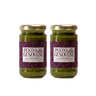 Two jars of Zia Pia pesto alla genovese with purple labels on a white background