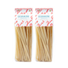 Two packages of Zia Pia fettuccine pasta on a white background