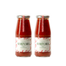 Two bottles of Zia Pia marinara sauce on a white background