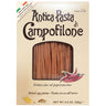 Package of Antica Pasta di Campofilone fettuccine pasta with a picture of chili peppers on a white background