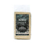 Clear package of fog-smoked carnaroli rice on a white background