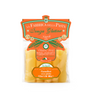 Packaged gluten-free cannelloni pasta in a clear plastic bag with branding and product information displayed on an orange label.