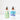 Two ceramic bottles of extra virgin olive oil with different hand painted multicolor designs 