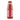 A glass jar containing red tomato puree with a red cap and a label featuring white hearts pattern.
