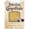 Packaging of Antica Pasta di Campofilone truffle fettuccine on a white background.