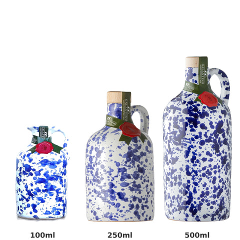 Fantasia Cobalt EVOO Ceramic Bottle Size Comparison 100ml 250ml 500ml
