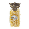 Package of Fusilli Capri pasta in a clear plastic bag with branding and product information displayed on a label on a white background