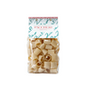 A clear plastic package of Zia Pia organic paccheri pasta with a white label on top