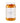 Jar of Pummarulella yellow tomatoes with a white label on a white background