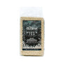 Clear package of fog-smoked carnaroli rice on a white background