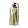 A ceramic bottle of Extra Virgin Olive Oil with green grass design and a white background,