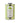 Tin of green and white striped galantino basil flavored oil on a white background