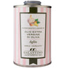 Tin of Galantino garlic olive oil on a white background