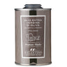 A tin of Frantoio Galantino extra virgin olive oil with label detailing the product type and brand.